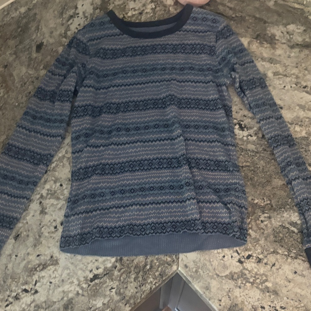 Aerie Blue Patterned Long Sleeve Top